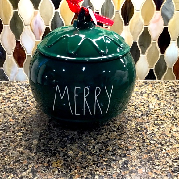 Rae Dunn Merry Christmas Ornament Canister - Picture 1 of 5